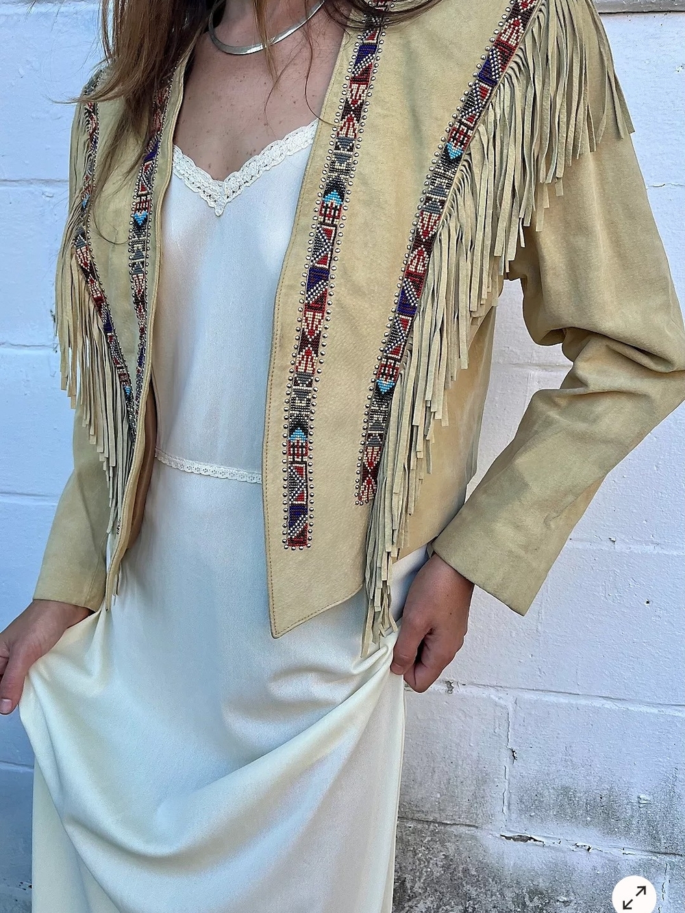 Vintage | Rare Beaded Fringe Suede Jacket | Western